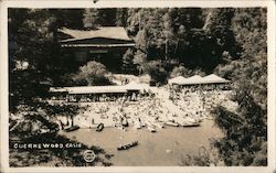 A River Bank with Canoes and Lots of People Guerneville, CA Postcard Postcard Postcard