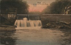 A dam on the Uvas River Gilroy, CA Postcard Postcard Postcard