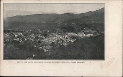 View of Los Gatos Looking Northeast From Hills Above Broadway Postcard