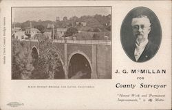 Main Street Bridge Los Gatos, CA Postcard Postcard Postcard