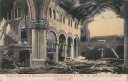 Ruins of Interior of the Memorial Church, Stanford University by the Earthquake of April 18, 1906 California Postcard Postcard Postcard