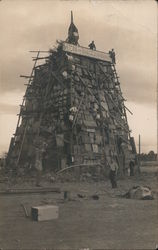 "Get on the Boat, California" Bonfire Pile 1911 Stanford University, CA Postcard Postcard Postcard