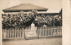 A Man and Woman in Front of a Cottage Los Gatos, CA Postcard Postcard Postcard