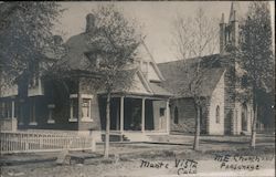 M.E. Church and Parsonage Monte Vista, CA Postcard Postcard Postcard