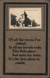 Campbell, Calif. Poem California Postcard Postcard Postcard