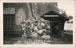 Fountain and Old Abes Home Postcard