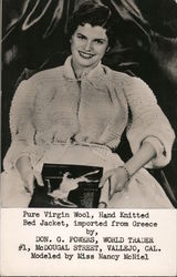 Pure Virgin Wool, Hand Knitted Bed Jacket Vallejo, CA Postcard Postcard Postcard