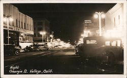 Georgia St at night Vallejo, CA Postcard Postcard Postcard