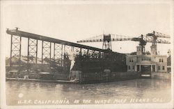 USS California in the Water, Mare Island Vallejo, CA Postcard Postcard Postcard