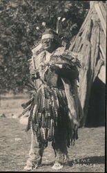 An Indian in Full Dress Yosemite, CA Postcard Postcard Postcard