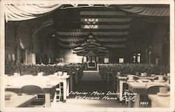 Interior Main Dining Room, Veterans Home Postcard