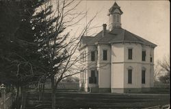 Farmington San Joaquin Co Two story building with bell tower California Postcard Postcard Postcard