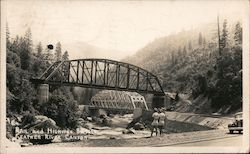 Rail and Highway Bridges, Feather River Canyon Postcard