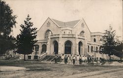 United Methodist Church being Constructed, Workmen Glendora, CA Postcard Postcard Postcard