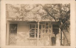 Couple in Front of Clothing Store, Cleaners Grass Valley, CA Postcard Postcard Postcard