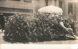 Black and White Photo of Floral float in parade Postcard