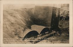 Castner system of sewage disposal, Gridley, Cal. 1914. 8ft of "fill" over tanks. located inside of city limits. "x" marks the pumping station. Postcard