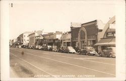 Businesses on Main Street of Hanford California Postcard Postcard Postcard