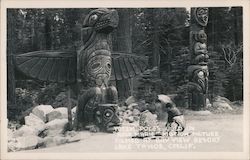 Totem Pole - Used in "Rose Marie" Motion Picture Filmed at Bay View Resort Lake Tahoe, CA Postcard Postcard Postcard