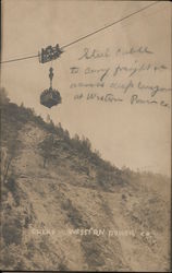 Freight Car on Cable - Great Western Power Co. California Postcard Postcard Postcard