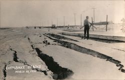 Earthquake Cracks - March 10, 1933 Postcard