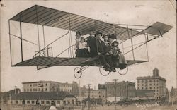 Early Airplane with People Inside Long Beach, CA Postcard Postcard Postcard