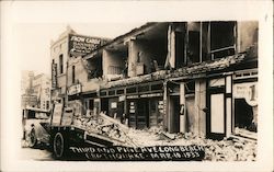 Third and Pine Ave after the 1933 Earthquake Long Beach, CA Postcard Postcard Postcard