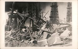 Signal Hill Oil Refinery Explosion 1933 Postcard