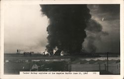 Tanker Markay Explodes at Los Angeles Harbor - June 22, 1947 Postcard