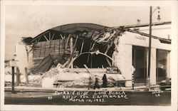 Packard Bldg after the Earthquake on March 10, 1933 Postcard