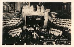 Aimee Semple McPherson and massed choirs, presenting "Regem Adorate". Angelous Temple 1924 1960 Postcard