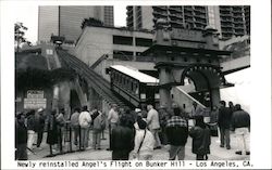 Newly Reinstalled Angel's Flight on Bunker Hill Los Angeles, CA Postcard Postcard Postcard