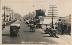 Whittier Blvd. & Belvedere With shops and traffic Los Angeles, CA Postcard Postcard Postcard