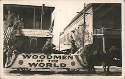 Marysville Float Woodmen of the World horse drawn Postcard