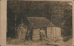 "Fort Nine" Log Cabin Postcard