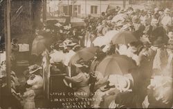 Laying Corner Stone, Masonic Temple Postcard