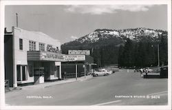 Portola Theater, Joy's Hardware, 1957 Postcard