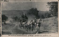 Redding & Weaverville Stage Entering Shasta California Postcard Postcard Postcard