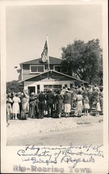 Flag raising June 16th 08 Courtesy of Postmaster General Roger's Rough and Ready Store U.S. Post Office Postcard