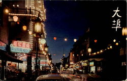 Chinatown At Night San Francisco, CA Postcard Postcard