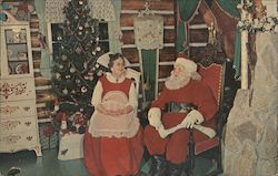 Santa and Mrs. Claus at home in Santa's Village Santa Cruz, CA Postcard Postcard Postcard