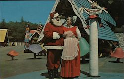 Santa's Village Santa & Mrs Santa Amusement Parks Postcard Postcard Postcard