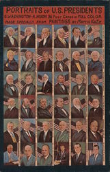 Portraits of U.S. Presidents from paintings by Morris Katz Postcard Postcard Postcard