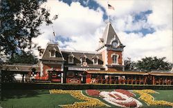 Main street station and train Disneyland U.S.A. Postcard