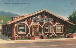 Unique Log House Garberville, CA Postcard Postcard Postcard