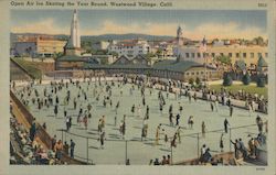 Open Air Ice Skating the Year Round, Westwood Village Postcard