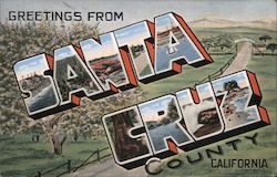 Greetings from Santa Cruz County California Postcard