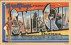 Greetings From Santa Cruz California Postcard