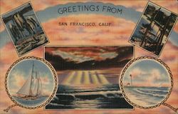 Greetings From San Francisco, Calif. California Postcard Postcard Postcard