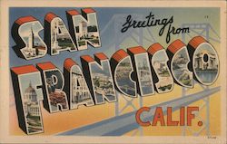 Greetings from San Francisco Calif. Postcard